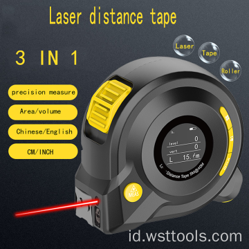 Laser Tape Measure 16Ft dengan Layar Digital LCD